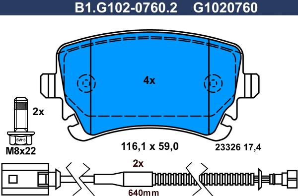 Galfer B1.G102-0760.2 - Komplet Pločica, disk-kočnica www.molydon.hr