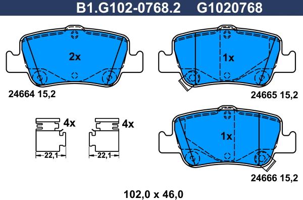 Galfer B1.G102-0768.2 - Komplet Pločica, disk-kočnica www.molydon.hr