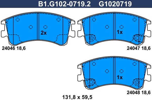 Galfer B1.G102-0719.2 - Komplet Pločica, disk-kočnica www.molydon.hr