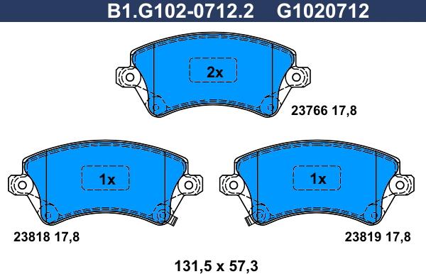 Galfer B1.G102-0712.2 - Komplet Pločica, disk-kočnica www.molydon.hr