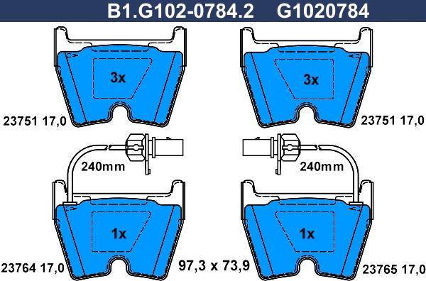 Galfer B1.G102-0784.2 - Komplet Pločica, disk-kočnica www.molydon.hr