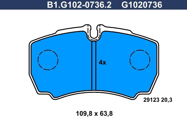 Galfer B1.G102-0736.2 - Komplet Pločica, disk-kočnica www.molydon.hr