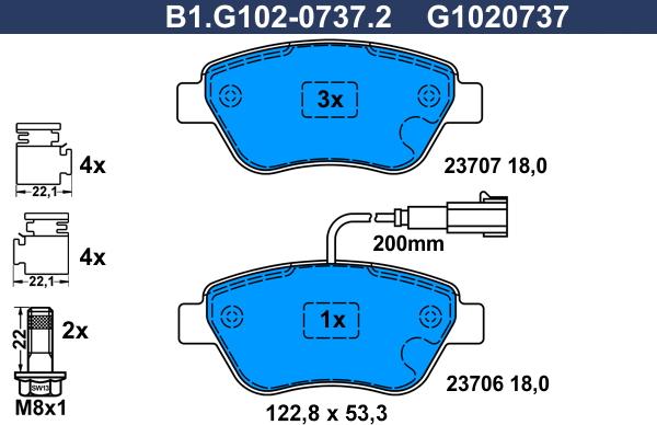 Galfer B1.G102-0737.2 - Komplet Pločica, disk-kočnica www.molydon.hr