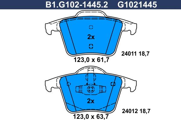 Galfer B1.G102-1445.2 - Komplet Pločica, disk-kočnica www.molydon.hr