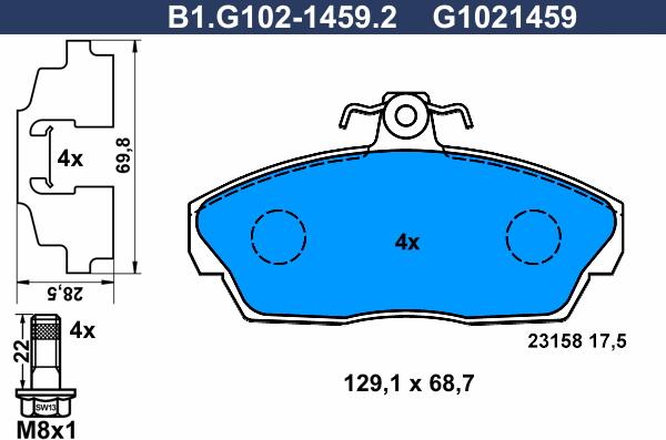 Galfer B1.G102-1459.2 - Komplet Pločica, disk-kočnica www.molydon.hr