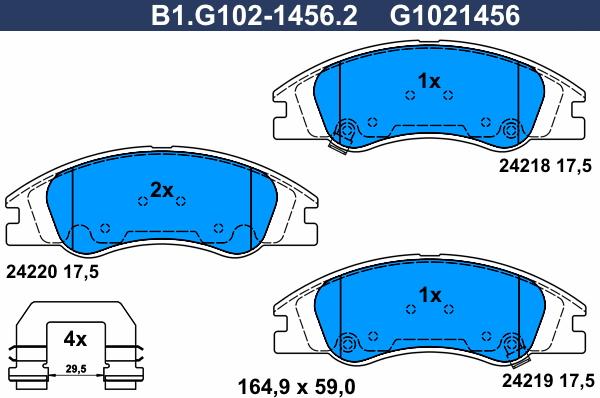 Galfer B1.G102-1456.2 - Komplet Pločica, disk-kočnica www.molydon.hr