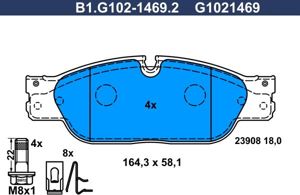 Galfer B1.G102-1469.2 - Komplet Pločica, disk-kočnica www.molydon.hr