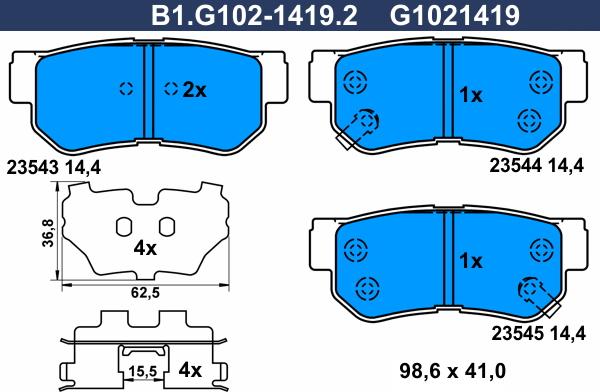 Galfer B1.G102-1419.2 - Komplet Pločica, disk-kočnica www.molydon.hr