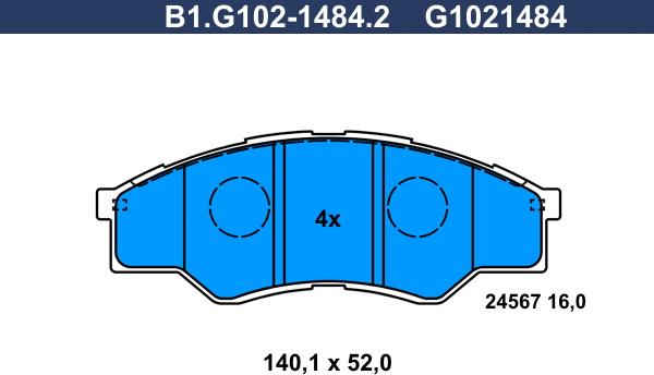 Galfer B1.G102-1484.2 - Komplet Pločica, disk-kočnica www.molydon.hr