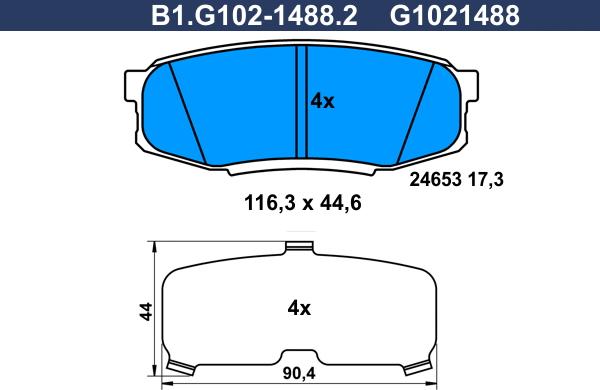 Galfer B1.G102-1488.2 - Komplet Pločica, disk-kočnica www.molydon.hr