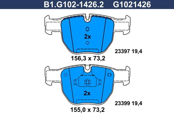 Galfer B1.G102-1426.2 - Komplet Pločica, disk-kočnica www.molydon.hr