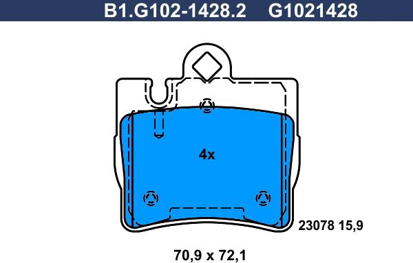 Galfer B1.G102-1428.2 - Komplet Pločica, disk-kočnica www.molydon.hr