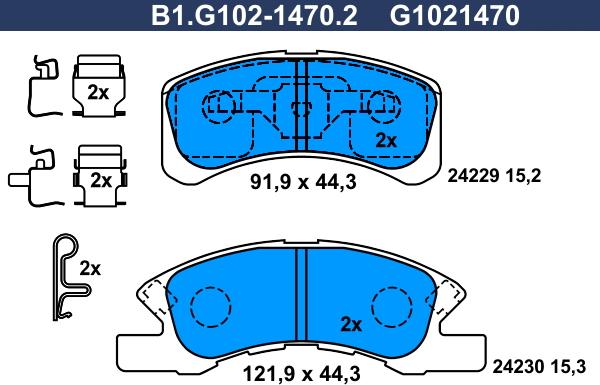 Galfer B1.G102-1470.2 - Komplet Pločica, disk-kočnica www.molydon.hr