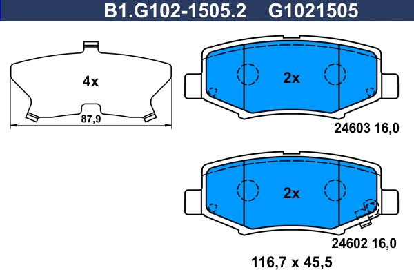 Galfer B1.G102-1505.2 - Komplet Pločica, disk-kočnica www.molydon.hr