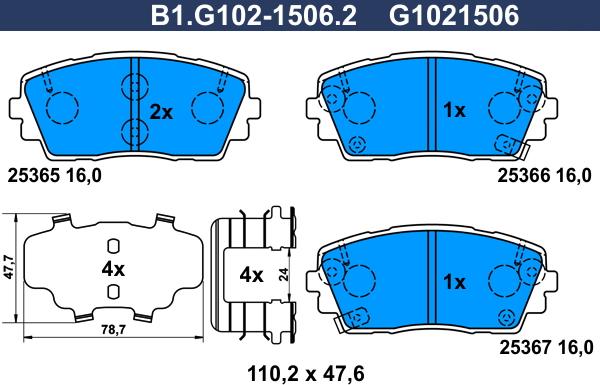 Galfer B1.G102-1506.2 - Komplet Pločica, disk-kočnica www.molydon.hr