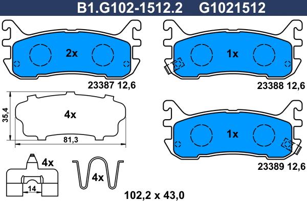 Galfer B1.G102-1512.2 - Komplet Pločica, disk-kočnica www.molydon.hr