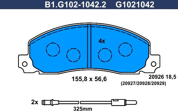 Galfer B1.G102-1042.2 - Komplet Pločica, disk-kočnica www.molydon.hr