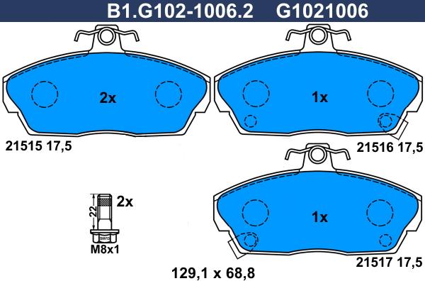 Galfer B1.G102-1006.2 - Komplet Pločica, disk-kočnica www.molydon.hr