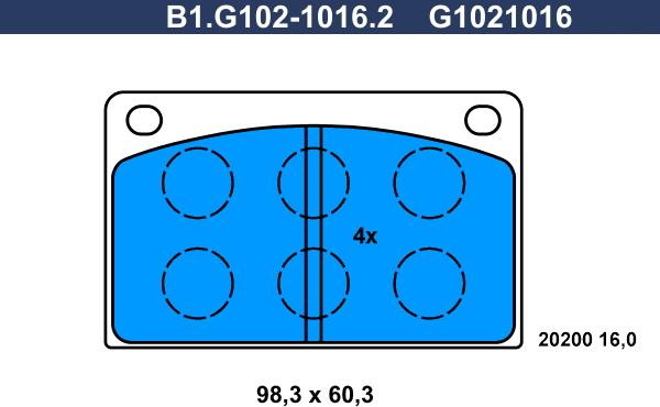 Galfer B1.G102-1016.2 - Komplet Pločica, disk-kočnica www.molydon.hr