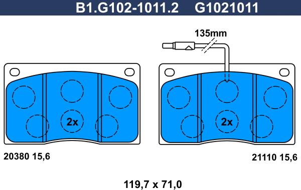 Galfer B1.G102-1011.2 - Komplet Pločica, disk-kočnica www.molydon.hr