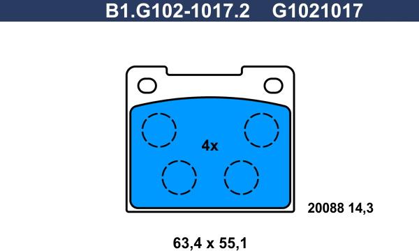 Galfer B1.G102-1017.2 - Komplet Pločica, disk-kočnica www.molydon.hr