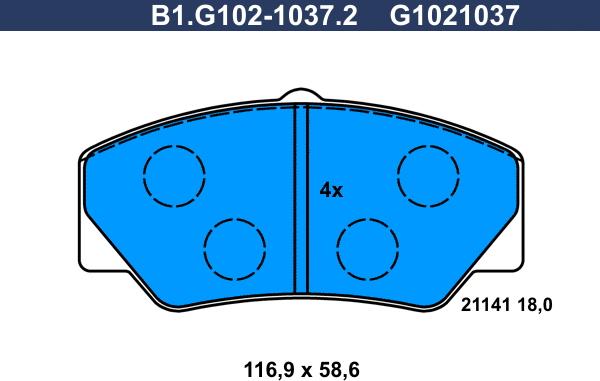 Galfer B1.G102-1037.2 - Komplet Pločica, disk-kočnica www.molydon.hr