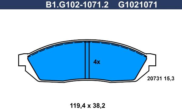 Galfer B1.G102-1071.2 - Komplet Pločica, disk-kočnica www.molydon.hr