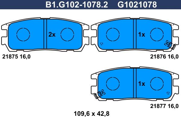 Galfer B1.G102-1078.2 - Komplet Pločica, disk-kočnica www.molydon.hr