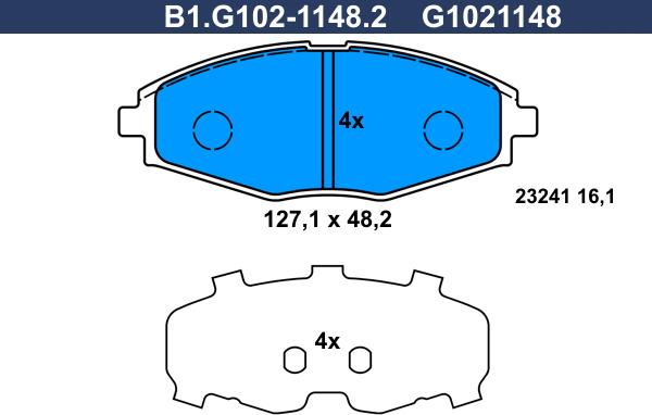 Galfer B1.G102-1148.2 - Komplet Pločica, disk-kočnica www.molydon.hr