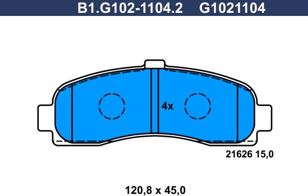 Galfer B1.G102-1104.2 - Komplet Pločica, disk-kočnica www.molydon.hr