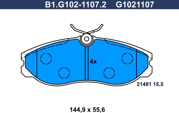 Galfer B1.G102-1107.2 - Komplet Pločica, disk-kočnica www.molydon.hr