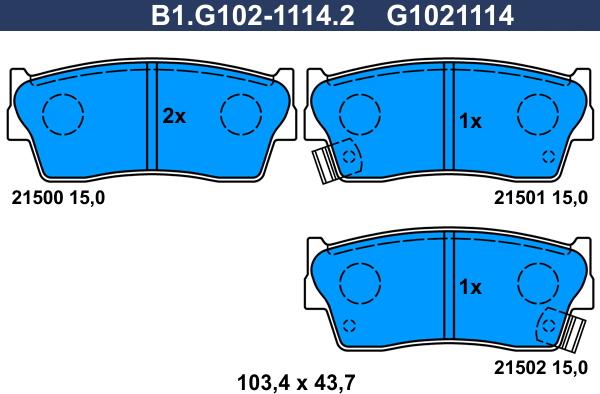 Galfer B1.G102-1114.2 - Komplet Pločica, disk-kočnica www.molydon.hr