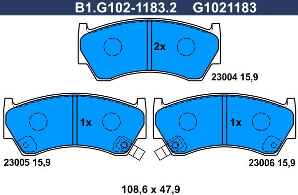 Galfer B1.G102-1183.2 - Komplet Pločica, disk-kočnica www.molydon.hr