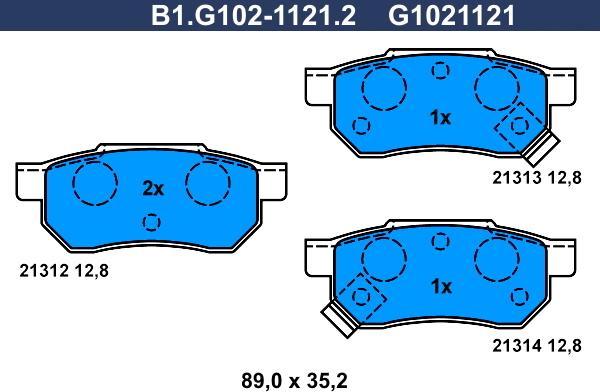 Galfer B1.G102-1121.2 - Komplet Pločica, disk-kočnica www.molydon.hr