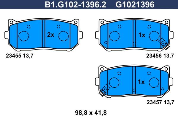 Galfer B1.G102-1396.2 - Komplet Pločica, disk-kočnica www.molydon.hr