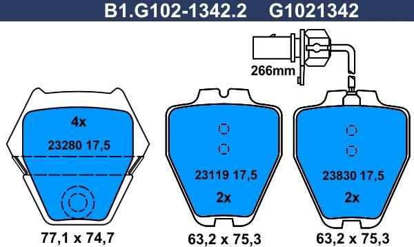 Galfer B1.G102-1342.2 - Komplet Pločica, disk-kočnica www.molydon.hr