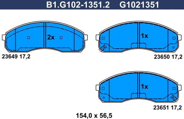 Galfer B1.G102-1351.2 - Komplet Pločica, disk-kočnica www.molydon.hr