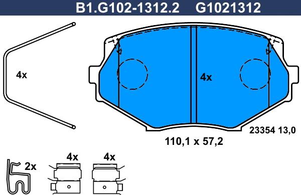 Galfer B1.G102-1312.2 - Komplet Pločica, disk-kočnica www.molydon.hr