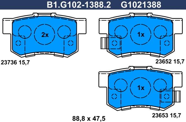 Galfer B1.G102-1388.2 - Komplet Pločica, disk-kočnica www.molydon.hr