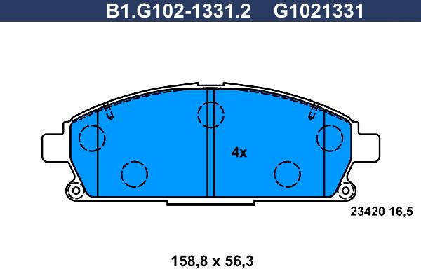 Galfer B1.G102-1331.2 - Komplet Pločica, disk-kočnica www.molydon.hr