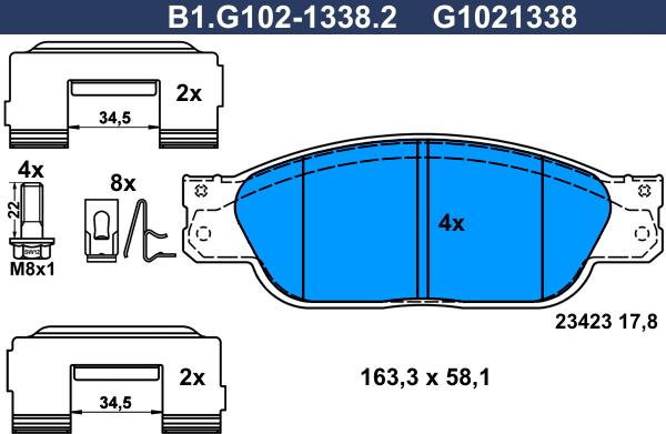 Galfer B1.G102-1338.2 - Komplet Pločica, disk-kočnica www.molydon.hr