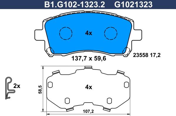 Galfer B1.G102-1323.2 - Komplet Pločica, disk-kočnica www.molydon.hr