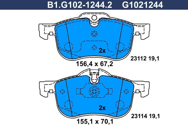 Galfer B1.G102-1244.2 - Komplet Pločica, disk-kočnica www.molydon.hr