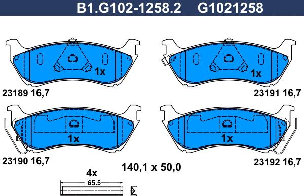 Galfer B1.G102-1258.2 - Komplet Pločica, disk-kočnica www.molydon.hr