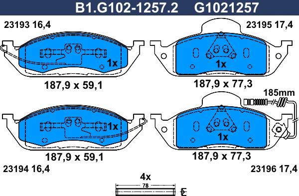 Galfer B1.G102-1257.2 - Komplet Pločica, disk-kočnica www.molydon.hr