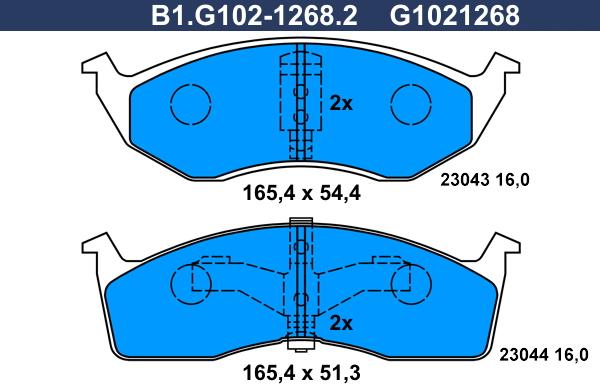 Galfer B1.G102-1268.2 - Komplet Pločica, disk-kočnica www.molydon.hr