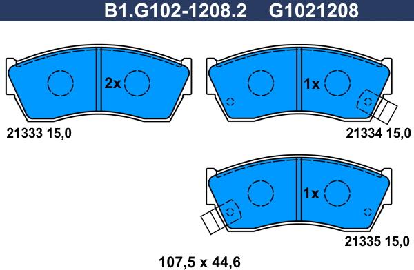 Galfer B1.G102-1208.2 - Komplet Pločica, disk-kočnica www.molydon.hr