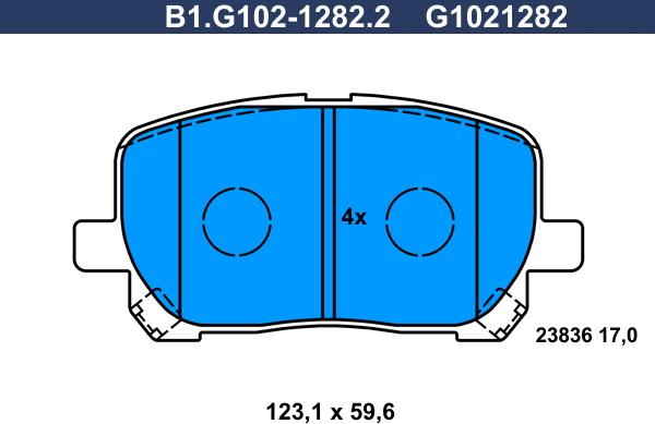 Galfer B1.G102-1282.2 - Komplet Pločica, disk-kočnica www.molydon.hr