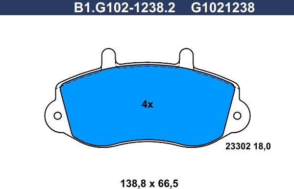 Galfer B1.G102-1238.2 - Komplet Pločica, disk-kočnica www.molydon.hr