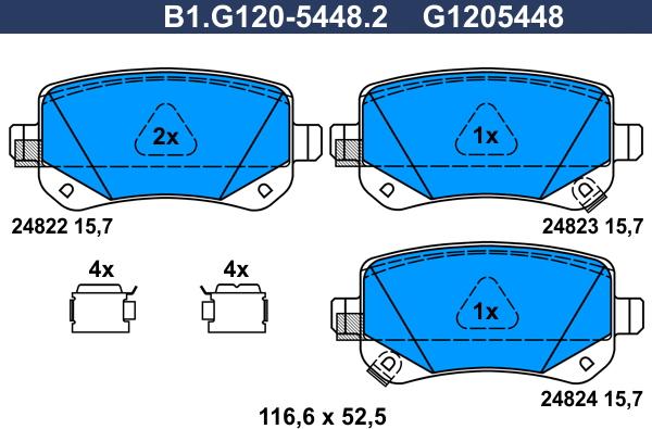 Galfer B1.G120-5448.2 - Komplet Pločica, disk-kočnica www.molydon.hr